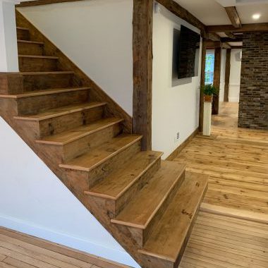 custom stairs from reclaimed wood